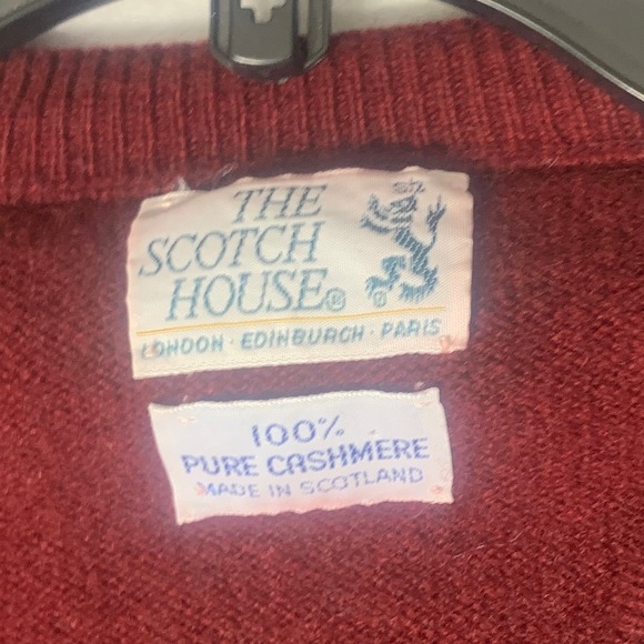 VTG The Scotch House Sweater Mens Large Red Pure Cashmere Pullover Made Scotland - Picture 5 of 7